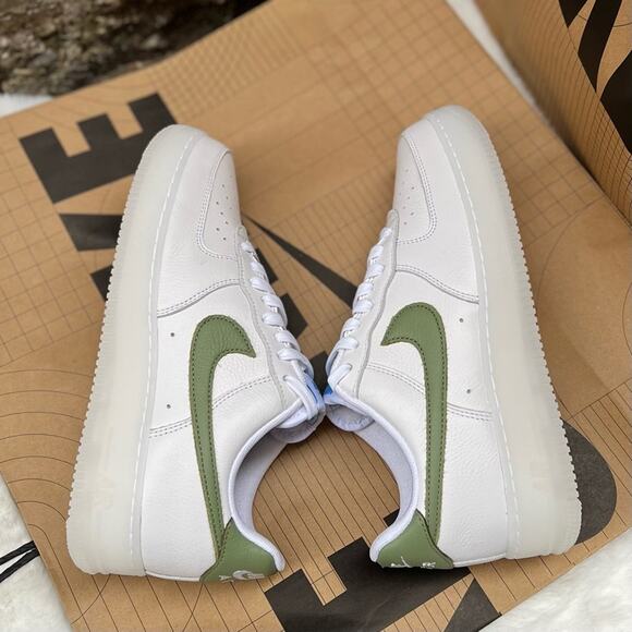 NEW Womens Size 9 Nike Air Force 1 Low Top By You Custom Leather White Sneaker - Picture 7 of 9